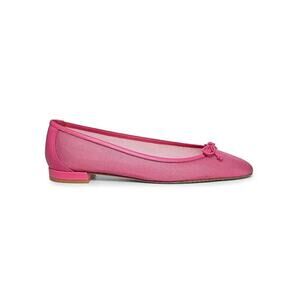 New Stuart Weitzman Arabella Leather Trimmed Pink Mesh Ballet Flats 9.5 $395